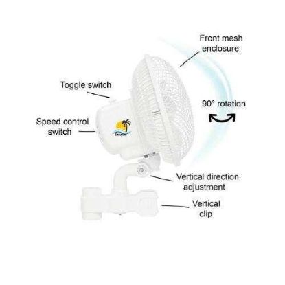 Picture of 6" Portable 2 Speed Verti-Clip Fan 90 degree Oscillation